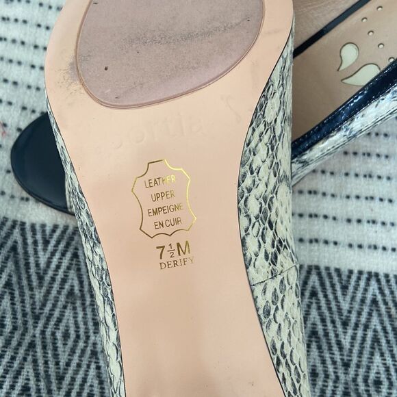 PORTIA Leather Snakeskin Heels Pumps - Picture 6 of 7